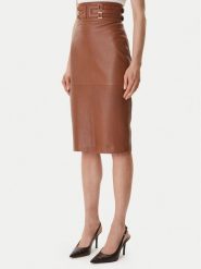 Elisabetta Franchi Spódnica skórzana GP-09Z-61E2-V890 Brązowy Regular Fit. Brązowe spódnice damskie Elisabetta Franchi, bez wzorów, ze skóry. Za 3,789.00 zł.