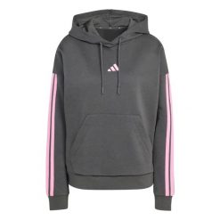 Bluza damska z kapturem adidas Essentials 3-stripes Fleece. Szare bluzy damskie Adidas, s, bez wzorów, z materiału, z kapturem. Za 258.85 zł.