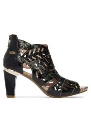 Laura Vita Sandały Albane 48 Czarny. Czarne sandały damskie LAURA VITA, bez wzorów, ze skóry, bez obcasa, na słupku, bez zapięcia. Za 529.99 zł.