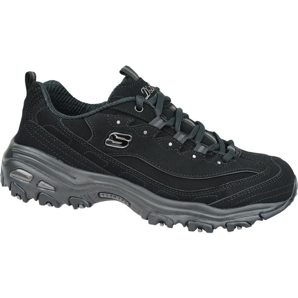 Buty sportowe Sneakersy damskie, Skechers D'Lites-Play On. Czarne obuwie sportowe casual damskie Skechers, z nubiku, trekkingowe, Skechers Sport. Za 289.99 zł.