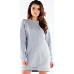 Krótka Bawełniana Sukienka z Wycięciem - Szara. Szare sukienki damskie Infinite You, bez wzorów, z bawełny, bez ramiączek. Za 209.90 zł.