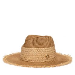 Kapelusz Guess. Brązowe kapelusze damskie Guess, z aplikacjami. Za 239.99 zł.