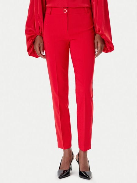 Rinascimento Chinosy CFC0125410003 Czerwony Skinny Fit. Czerwone spodnie materiałowe damskie Rinascimento, bez wzorów, z syntetyku. Za 259.99 zł.
