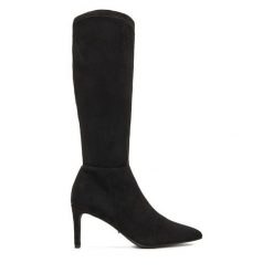 Kozaki DeeZee. Czarne kozaki damskie DeeZee, bez obcasa, na szpilce, bez zapięcia. Za 239.99 zł.