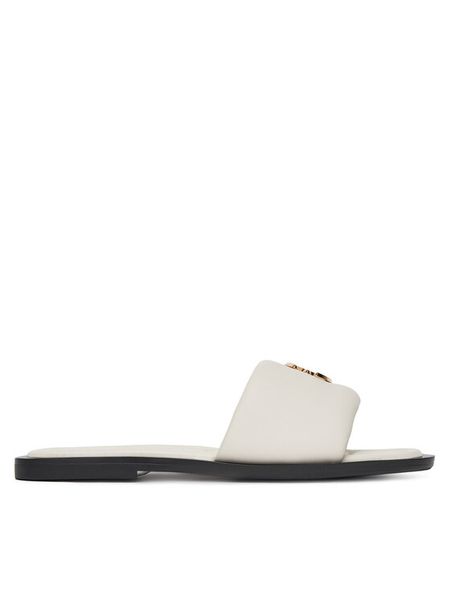 Eva Minge Klapki POPPY-LT102-13 Biały. Białe klapki damskie Eva Minge, bez wzorów, ze skóry, bez obcasa, bez zapięcia. Za 303.99 zł.