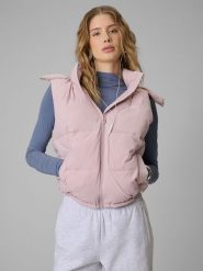 4F Bezrękawnik z wypełnieniem syntetycznym damski - różowy M. Czerwone kamizelki damskie 4F, m, bez wzorów, z materiału, bez kaptura. Za 249.99 zł.