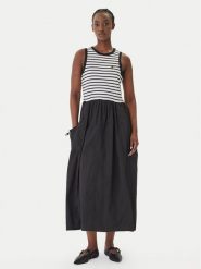 LOLA CASADEMUNT Sukienka codzienna LS2616151 Czarny Regular Fit. Czarne sukienki damskie LOLA CASADEMUNT, bez wzorów, z syntetyku, bez ramiączek. Za 627.99 zł.