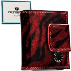 Czerwony, lakierowany portfel damski ze skóry naturalnej i ekologicznej z systemem RFID PTN PS329-TDS Peterson. Czerwone portfele damskie Peterson, bez wzorów, z lakierowanej skóry. Za 119.99 zł.