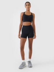 4F Legginsy krótkie treningowe damskie - czarne S. Czarne legginsy damskie 4F, s, bez wzorów, z dzianiny. Za 79.99 zł.