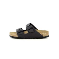 Klapki damskie Birkenstock Arizona BS W. Brązowe klapki damskie Birkenstock, bez wzorów, z materiału, bez obcasa, bez zapięcia. Za 296.10 zł.