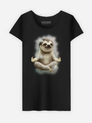 WOOOP Koszulka "Sloth Meditate" w kolorze czarnym rozmiar: M. Czarne koszulki damskie Wooop, m, bez wzorów, z bawełny, bez kołnierzyka, bez ramiączek. Za 56.99 zł.
