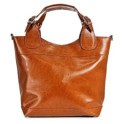 Torebka skórzana elegancki kuferek DAN-A T195 camel. Brązowe kuferki damskie DAN-A, ze skóry, bez dodatków. Za 399.99 zł.