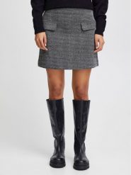 ICHI Spódnica mini 20119857 Szary Regular Fit. Szare spódnice damskie ICHI, xl, bez wzorów, z syntetyku, mini. Za 109.99 zł.