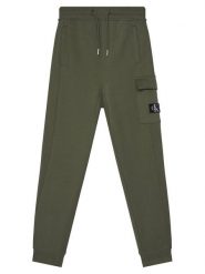 Calvin Klein Jeans Spodnie dresowe Badge IB0IB02199 Zielony Relaxed Fit. Zielone jeansy chłopięce Calvin Klein Jeans, z bawełny. Za 219.99 zł.