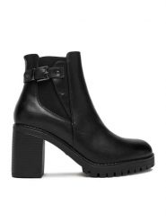 Clara Barson Botki CEO-MAGNA HL221125 Czarny. Czarne botki damskie Clara Barson, z materiału, bez obcasa, na słupku, bez zapięcia. Za 169.99 zł.
