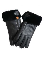 Kaiser Naturfellprodukte Wełniane rękawiczki "Lady" w kolorze czarnym rozmiar: 8. Czarne rękawiczki damskie Kaiser Naturfellprodukte, bez wzorów, z materiału. Za 82.99 zł.