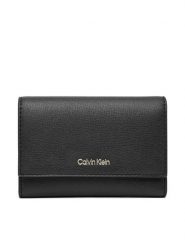 Calvin Klein Portfel Foil Logo Trifold W/ Zip Pocket LV04F1117G Czarny. Czarne portfele damskie Calvin Klein, bez wzorów, ze skóry. Za 229.99 zł.