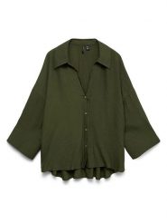 Vero Moda Bluzka w kolorze khaki rozmiar: XS. Brązowe bluzki damskie Vero Moda, xs, bez wzorów, bez kołnierzyka, bez ramiączek. Za 149.95 zł.