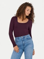 ONLY Bluzka Lea 15302647 Fioletowy Slim Fit. Fioletowe bluzki damskie Only, xs, bez wzorów, z syntetyku, bez kołnierzyka, bez ramiączek. Za 109.99 zł.
