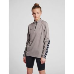 Bluza do piłki nożnej damska Hummel demi-zip hml AUTHENTIC. Szare bluzy damskie Hummel, xs, bez wzorów, bez kaptura. W wyprzedaży za 165.50 zł.