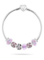 CHARM'S Srebrna bransoletka z charmsami rozmiar: onesize. Różowe bransoletki damskie CHARM'S, srebrne. Za 717.99 zł.