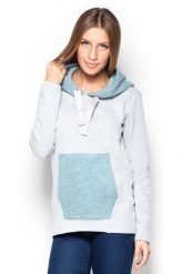 Bluza Kangurka z Niebieskimi Elementami. Niebieskie bluzy damskie Katrus, l, bez wzorów, z bawełny, bez kaptura. Za 199.00 zł.