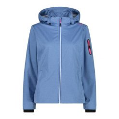Damska kurtka turystyczna z kapturem CMP. Niebieskie kurtki damskie CMP, bez wzorów, z softshellu, z kapturem. Za 356.00 zł.