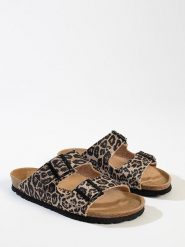 BACKSUN Klapki "Bali" w kolorze brązowo-czarnym rozmiar: 42. Brązowe klapki damskie Backsun, bez wzorów, z otwartym noskiem, bez obcasa, bez zapięcia. Za 130.99 zł.