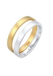 Elli Damski pierścionek Duo Duo Basic Classic Bi-Color w pozłacanym srebrze 925 Sterling Silver Pierścionki 1 ct. Szare pierścionki damskie Elli, pozłacane. Za 249.89 zł.