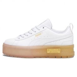 Buty do chodzenia damskie Puma Mayze Beach Days. Białe obuwie sportowe damskie Puma, z materiału, bez zapięcia, trekkingowe. Za 437.00 zł.