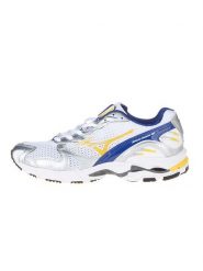 Mizuno Sneakersy "Wave Rider 10" w kolorze biało-granatowo-srebrnym rozmiar: 42. Białe obuwie sportowe damskie Mizuno, z materiału, bez zapięcia. Za 281.10 zł.