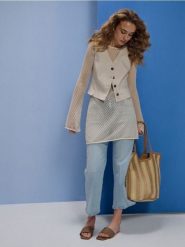 Jeansy cropped culotte - niebieski. Niebieskie jeansy damskie Sinsay. Za 65.99 zł.