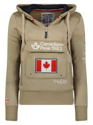 Canadian Peak Bluza "Gyrelle" w kolorze beżowym rozmiar: S. Brązowe bluzy damskie Canadian Peak, s, z aplikacjami, z bawełny, z kapturem. Za 83.22 zł.