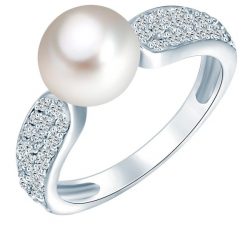Valero Pearls Pierścionek z perłą srebro wysokiej próby Cyrkonia Perła hodowlana słodkowodna srebrny Pierścionki 1 ct Damski. Szare pierścionki damskie Valero Pearls, z cyrkonią, srebrne. Za 249.99 zł.