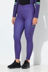 Damskie Legginsy sportowe w panterkę szybkoschnące elastyczny pas. Fioletowe legginsy damskie Ulla Popken, plus size, bez wzorów, z elastanu. Za 239.99 zł.