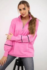 Bluza z suwakiem i kieszeniami jasno różowa. Czerwone bluzy damskie KESI, l, bez wzorów, z bawełny, bez kaptura. Za 178.78 zł.