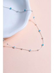 Heliophilia Srebrny naszyjnik z elementami ozdobnymi - dł. 42 cm rozmiar: onesize. Niebieskie naszyjniki damskie Heliophilia, z cyrkonią, srebrne. Za 86.99 zł.