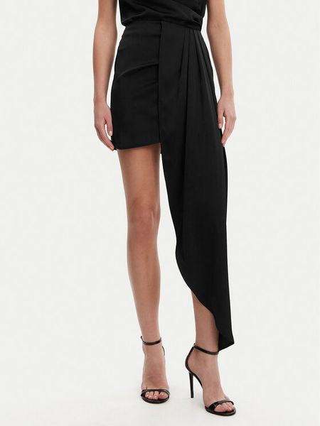 Eleh Spódnica mini ESS250182 Czarny Regular Fit. Czarne spódnice damskie Eleh, l, bez wzorów, z syntetyku, mini. Za 219.99 zł.