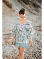 Isla Bonita by SIGRIS Sukienka w kolorze błękitnym rozmiar: XL. Niebieskie sukienki damskie Isla Bonita by SIGRIS, bez wzorów, z bawełny, bez ramiączek. Za 127.35 zł.