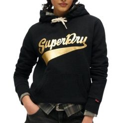 Bluza damska z kapturem Superdry Super Athletics. Czarne bluzy damskie Superdry, l, bez wzorów, z kapturem. Za 337.80 zł.