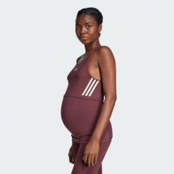 Koszulka Maternity Tank. Brązowe koszulki damskie Adidas, xl, bez wzorów, bez kołnierzyka, bez ramiączek. W wyprzedaży za 89.50 zł.