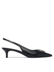 Tory Burch Czółenka Eleanor Slingback 181018 Czarny. Czarne czółenka damskie Tory Burch, bez wzorów, ze skóry, bez obcasa. Za 1,899.00 zł.