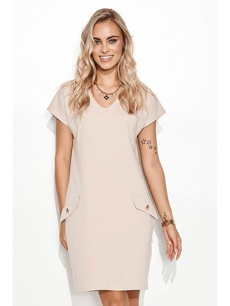 Makadamia Sukienka w kolorze jasnobeżowym rozmiar: 36/38. Brązowe sukienki damskie Makadamia, bez wzorów, bez ramiączek. Za 218.57 zł.