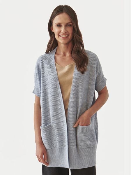 Tatuum Kardigan Pulover T2416.106B Niebieski Regular Fit. Niebieskie kardigany damskie TATUUM, m, bez wzorów, z syntetyku. Za 169.99 zł.