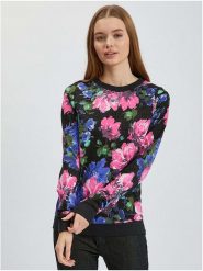 Orsay Sweter w kolorze czarno-różowo-niebieskim rozmiar: M. Czarne swetry klasyczne damskie Orsay, m, bez kołnierzyka. Za 70.57 zł.