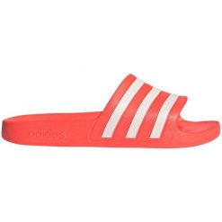 Klapki adidas Adilette Aqua Slide U GZ5235 pomarańczowe pomarańcze i czerwienie. Brązowe klapki damskie bez wzorów, bez obcasa, bez zapięcia. Za 132.97 zł.