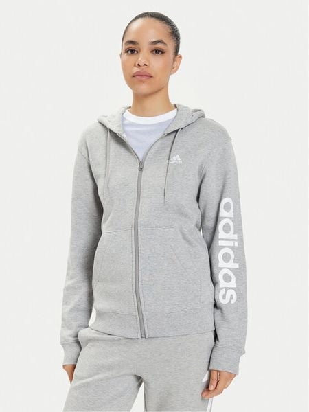 Adidas Bluza Essentials Linear IC6866 Szary Regular Fit. Szare bluzy damskie Adidas, xs, bez wzorów, z bawełny, bez kaptura. Za 279.99 zł.