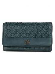 Bellicci Skórzany portfel "Perla" w kolorze morskim - 17,5 x 10 x 3 cm rozmiar: onesize. Niebieskie portfele damskie Bellicci, bez wzorów, z materiału. Za 135.95 zł.