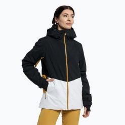 Kurtka snowboardowa damska ROXY Peakside. Czarne kurtki damskie Roxy, na zimę, xl, bez wzorów, bez kaptura. Za 549.99 zł.