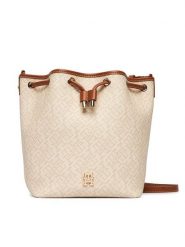 Tommy Hilfiger Torebka Th Monoplay Bucket Le AW0AW18847 Beżowy. Brązowe torebki klasyczne damskie Tommy Hilfiger, ze skóry, bez dodatków. Za 699.99 zł.